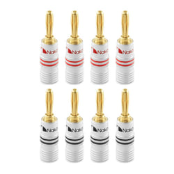 ) Nakamichi Excel Series 24K Gold Plated Banana Plug 12-18 AWG Gauge Size 4mm for Speakers Amplifier Hi-Fi - 8 Pcs (4-Pairs