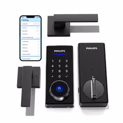 Philips Smart Lock with Handles Keyless Entry Door Lock Set Smart Door Lock with 2 Level Handles Digital Keypad Deadbolt f ...