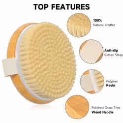 Metene Dry Body Brush for Radiant Skin  Exfoliates and Softens Skin  Improve Circulation  Body Scrubber with Soft and Stiff Bristles  Suitab