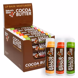 Nature's Bees - Cocoa Butter Lip Balm Moisturizer - Refresh 24 Pack 3 Flavors - Coconut Cherry & Mint - Made w/Coconut Oil ...