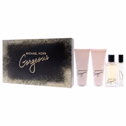 Gorgeous by Michael Kors for Women - 4 Pc Gift Set 3.4oz EDP Spray, 0.3oz EDP Spray, 3.4oz Body Lotion, 3.4oz Shower Gel