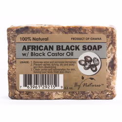 By Natures 100% Natural African Black Soap With Black Castor Oil 3.5 Oz (Pack of 1)