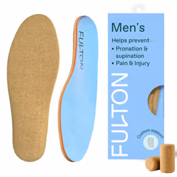 Fulton Men's Shock Absorbing Insoles with High Impact Arch Support - Custom Molding Cork Inserts Alleviate Plantar Fasciitis  ...