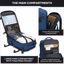 Maelstrom Travel Backpack for Men Women  35L Carry on Backpack for Traveling on Airplane with Belt BagShoe Compartment Waterpro