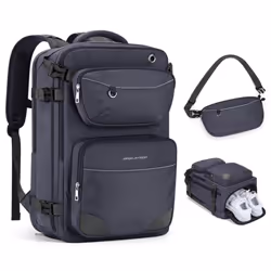 Maelstrom Travel Backpack for Men Women 35L Carry on Backpack for Traveling on Airplane with Belt BagShoe Compartment Waterp ...