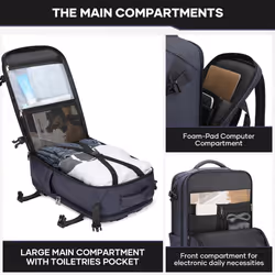Maelstrom Travel Backpack for Men Women  35L Carry on Backpack for Traveling on Airplane with Belt BagShoe Compartment Waterpro