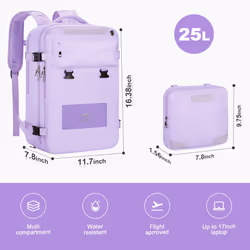 Maelstrom Travel Backpack for Women Men 25L Laptop Backpack Fits 17-Inch Laptop Waterproof Carry On Backpack for Airplanes with Detachable C