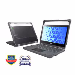 MAXCases Extreme Shell-F Chromebook Case for Acer R756TN (Spin 511) & R753T/R753TN & R722T (Spin 311) Chromebook 11.6" (Grey/Clear) NEW/Updated - Additional view 2