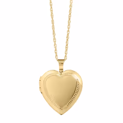Amazon Essentials Womens Polished Heart Locket Necklace 18"""" Yellow Gold