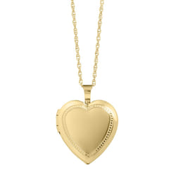 Amazon Essentials Womens Polished Heart Locket Necklace  18""""  Yellow Gold