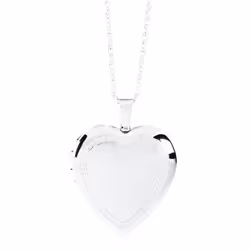 Amazon Essentials Womens Polished Heart Locket Necklace 18"""" Silver