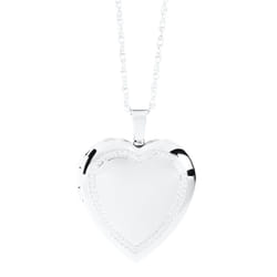 Amazon Essentials Womens Polished Heart Locket Necklace  18""""  Silver