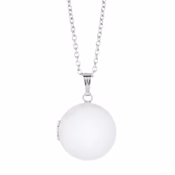 Amazon Essentials Girls Polished Round Locket Necklace 15"""" (previously Amazon Collection)