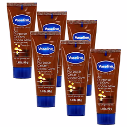 Vaseline All Purpose Cream Cocoa Glow  with Pure Cocoa Butter  6-Pack  1.41 FL Oz Each  6 Tubes
