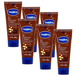 Vaseline All Purpose Cream Cocoa Glow  with Pure Cocoa Butter  6-Pack  1.41 FL Oz Each  6 Tubes