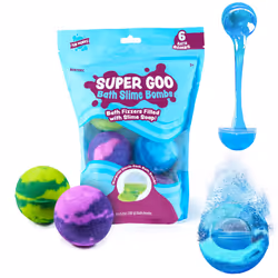 Tub Works Super Goo Bath Slime 'Surprise' Bath Bombs 6 Pack | Kids Bath Bombs with Surprise Inside | Nontoxic | Stretchy Sq ...