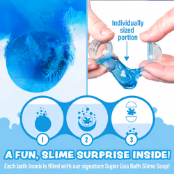 Tub Works Super Goo Bath Slime 'Surprise' Bath Bombs  6 Pack | Kids Bath Bombs with Surprise Inside | Nontoxic | Stretchy  Squishy Bath Slime Soap Sur