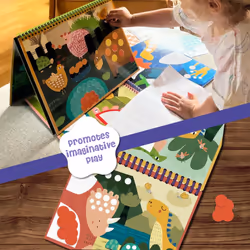 DINO MINI Dot is Fun! - Imaginative Paint by Sticker Kit for Kids - Dot Art Sticker Book for Toddlers 3-5 - Stocking Stuffers for Kids - Sticker Art B