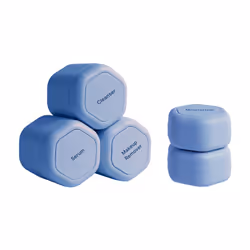 Cadence Travel Containers - Core Skincare Set - Magnetic Travel Capsules - 2 Small (0.56oz) & 3 Medium Capsules (1.32oz) with ...