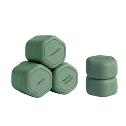 Cadence Travel Containers - Core Skincare Set - Magnetic Travel Capsules - 2 Small (0.56oz) & 3 Medium Capsules (1.32oz) with Cleanser  Moisturizer  S
