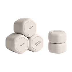 Cadence Travel Containers - Core Skincare Set - Magnetic Travel Capsules - 2 Small (0.56oz) & 3 Medium Capsules (1.32oz) with ...