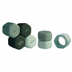 Cadence Travel Containers - Full Skincare Set - Magnetic Travel Capsules - 2 Small (0.56oz) 4 Medium Capsules (1.32oz) & Ex ...