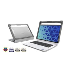 MAXCases Extreme Shell-FL3 Slide Case for HP Fortis G1m Chromebook 11.6" Clamshell (MediaTek Processor) (Grey/Slide-On Top, PC Bottom)