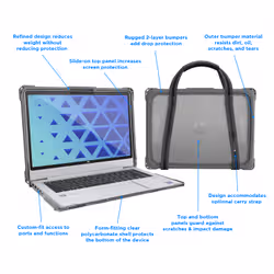 MAXCases Extreme Shell-FL3 Slide Case for HP Fortis G1m Chromebook 11.6" Clamshell (MediaTek Processor) (Grey/Slide-On Top, PC Bottom) - Additional view 2