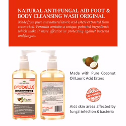 Probelle Antifungal Soap from Pure Coconut Oil with Antimicrobial Protection. Aids Skin Areas Affected 9.5 oz/ 280 mL
