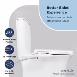 LUXE Bidet Luxe TS1008E Elongated Comfort Fit Toilet Seat with Slow Close, Quick Release Hinges, and Non-Slip Bumpers (White)