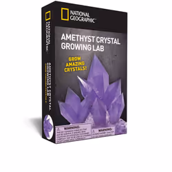 NATIONAL GEOGRAPHIC Purple Crystal Growing Lab - DIY Crystal Creation - Includes Real Amethyst Crystal Specimen