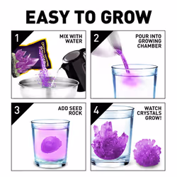 NATIONAL GEOGRAPHIC Purple Crystal Growing Lab - DIY Crystal Creation - Includes Real Amethyst Crystal Specimen