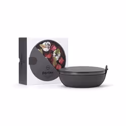 W&P Design Porter Bowl, Lunch container, Adult, Chocolate, Ceramic, Plastic, Silicone, Monochromatic, Round