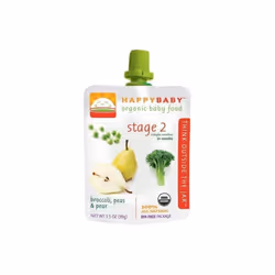 Happy Baby B01641 Happy Baby Broccoli, Peas & Pear Stage 3 Baby Food -16x3.5 Oz