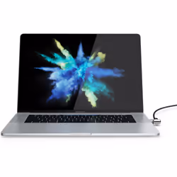 Compulocks MacBook Pro 13-15 inch Lock Adapter with Keyed Cable Lock, Key, Black, Silver