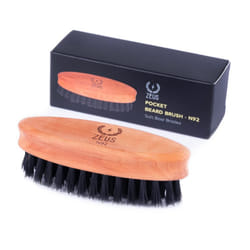 ZEUS Pocket Beard  Mustache Brush for Men  Travel Size Beard Brush  Soft Boar Bristles Made in Germany N92