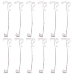 Amazing Drapery Hardware 3.5 Inch Clear Valance Clips for Top Blind Brands & Window Shades, 12-Pack - Sturdy Plastic Brackets, Ideal for Wood, Faux W