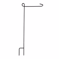 KINREX Garden Flag Pole Holder Stand - Black Metal Iron Wrought Stake Poles for Outdoor Garden Lawn Yard - 3 Piece Set - 35"" ...
