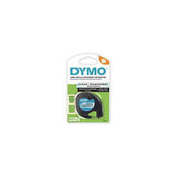 DYMO  DYM16952 Authentic LetraTag Labeling Tape for LetraTag Label Makers  Black Print on Clear pastic Tape  1/2 W x 13 L  1 roll (16952)