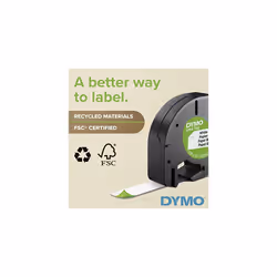 DYMO  DYM16952 Authentic LetraTag Labeling Tape for LetraTag Label Makers  Black Print on Clear pastic Tape  1/2 W x 13 L  1 roll (16952)