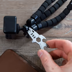 KeySmart Alltul Multi-tool Shark for Keyring & Wallet Stainless Steel