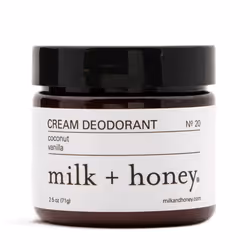 milk + honey Aluminum Free  cream Deodorant  No 20  with coconut  and
