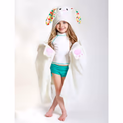 ZOOCCHINI Kids Plush Terry Hooded Bath Towel (Bella The Bunny)
