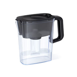 AQUAPHOR Compact 5Cup Water Filter Pitcher  Black with 1 x B15 Filter  Fits in The Fridge Door  Reduces Limescale and Chlori
