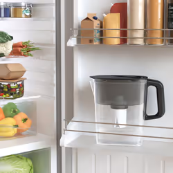 AQUAPHOR Compact 5Cup Water Filter Pitcher  Black with 1 x B15 Filter  Fits in The Fridge Door  Reduces Limescale and Chlori