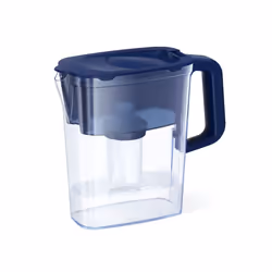 AQUAPHOR Compact 5Cup Water Filter Pitcher Dark Blue with 1 x B15 Filter Fits in The Fridge Door Reduces Limescale and Ch