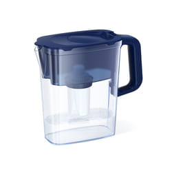 AQUAPHOR Compact 5Cup Water Filter Pitcher  Dark Blue with 1 x B15 Filter  Fits in The Fridge Door  Reduces Limescale and Ch