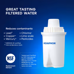 AQUAPHOR Compact 5Cup Water Filter Pitcher  Dark Blue with 1 x B15 Filter  Fits in The Fridge Door  Reduces Limescale and Ch