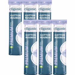 Cliganic Premium Cotton Rounds | Makeup Remover Pads Hypoallergenic Lint-Free | 100% Pure Cotton (6 Pack)