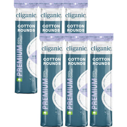 Cliganic Premium Cotton Rounds | Makeup Remover Pads  Hypoallergenic  Lint-Free | 100% Pure Cotton (6 Pack)